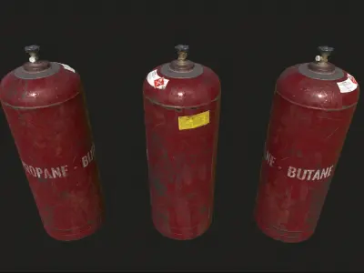 Propane Tanks Set Low-poly 3D model
