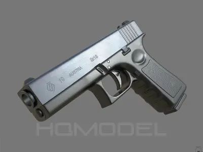 Generic Handgun 9mm Pistol PBR Low-poly 3D model