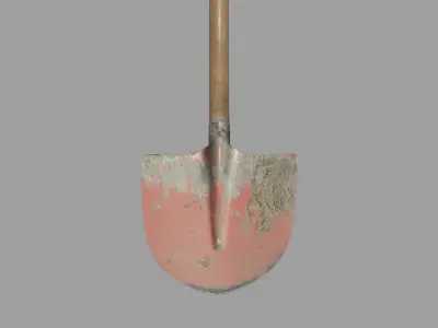 Realistic Used Shovel Low-poly 3D model