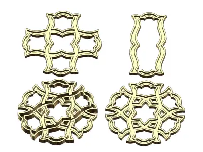 Arabian pattern pendants earrings or charms 3D print model