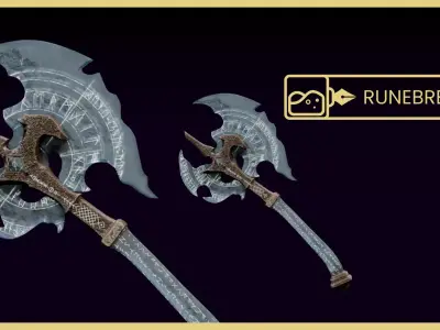 Axe Runebreaker Low-poly 3D model