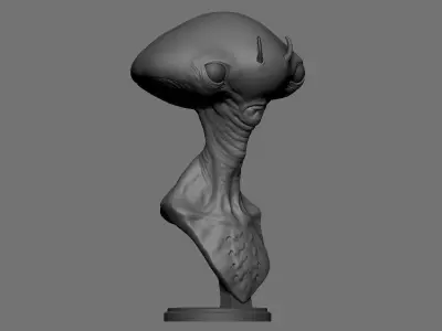 Free ALien Bust 3D STL Free 3D print model