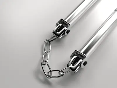 Nunchucks two samurai swords 3D model