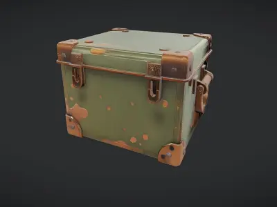 military-style metal cargo box 3D model