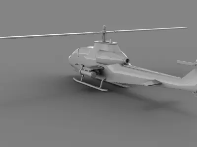Helicopter 2 Base Mesh Free Free low-poly 3D model