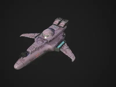 Stylized Sci-Fi Ship  Low-poly 3D model