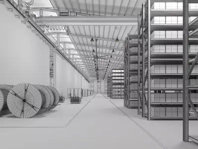 Warehouse - Factory Interior  3D model