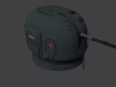 Russian Naval Gun AK-100 3D model