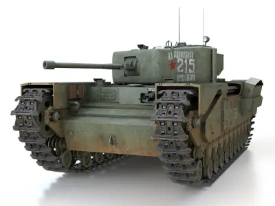 Churchill MK IV - 215 - Soviet  Army 3D model