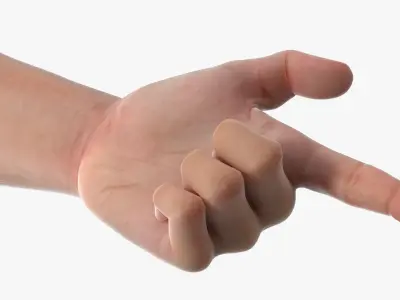 Male Hand Pair with Finger Gun Gesture 3D model