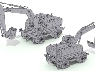 Excavator truck Low-poly 3D model
