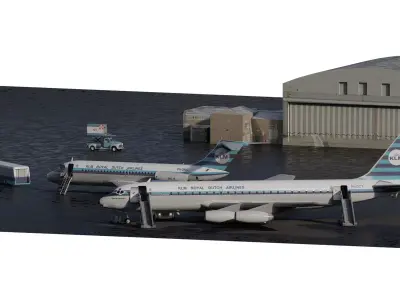  1960s Fleet DC 8 DC9 and Lockheed-188 ELECTRA 3D model