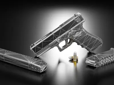 Glock 18C Low-poly 3D model purchase