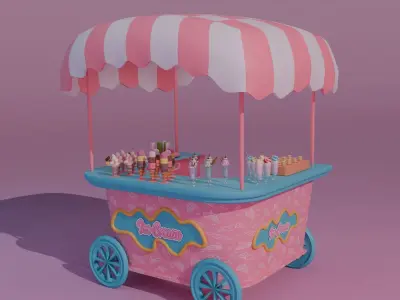Ice Cream Cart 3D model buy