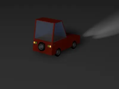 Low-poly Car PBR Game ready driving on road Free low-poly 3D model