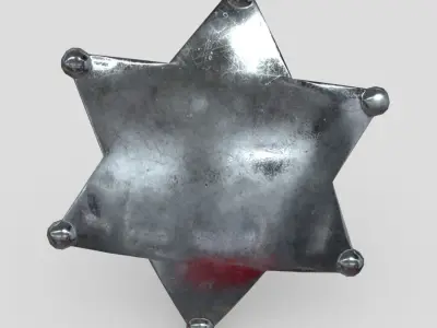 Sheriff Badge Low-poly 3D model
