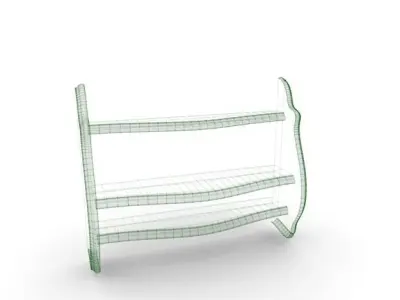 Antique Shelf Low-poly 3D model