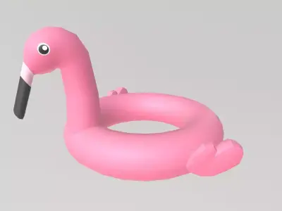 Stylized Low-Poly Flamingo Pool Float Low-poly 3D model