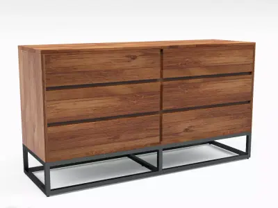 Logan Industrial 6-drawer Dresser by West Elm 3D model