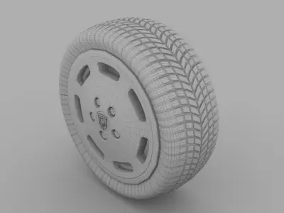 Porsche Wheel 3D model Subdivision ready