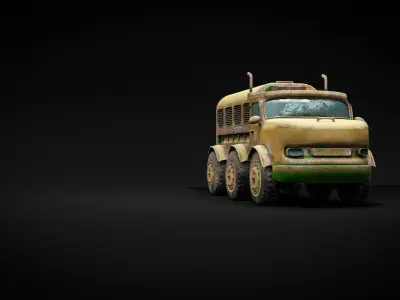 Truck 3D model old military 3D model