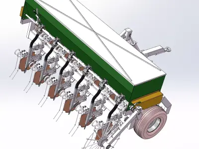 Mechanical Seed Drill   Automatic Seeder 3D model