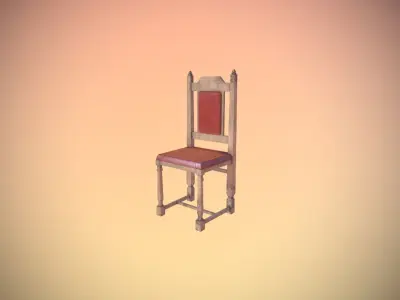 Antique Chair low-poly game ready 3D model