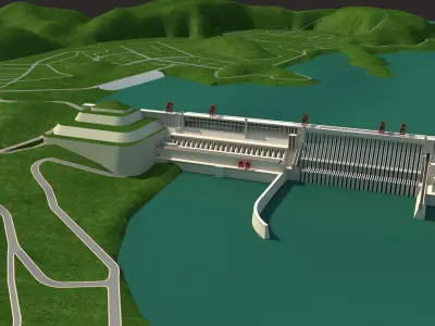 Three Gorges Hydroelectric Power Station 3D model