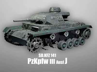 PzKpfw III - Panzer 3 - Ausf J Blender 3D Models 3D model