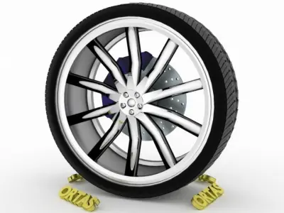 ORTAS CAR WHEEL RIM 135 GAME READY WHEEL RIM TIRE 3D model