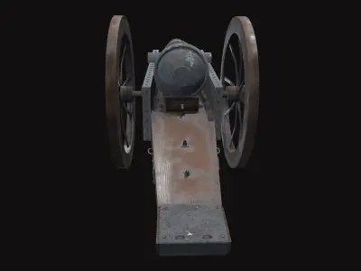Medieval Cannon V02 New Low-poly 3D model