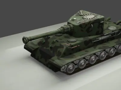 Military Tank Low-poly 3D model get
