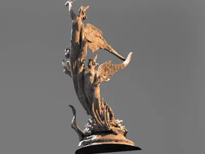 Dantes Angel flame statue 2 3D model