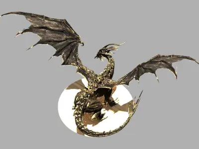 Black Dragon Kalameet Dark Souls Low-poly 3D model