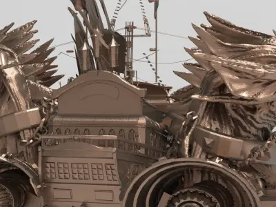 Duel Dragon Ship Hull Back Grand  3D model