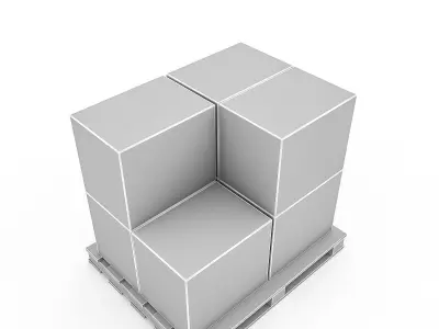 3D Warehouse Box Model Low-poly 3D model