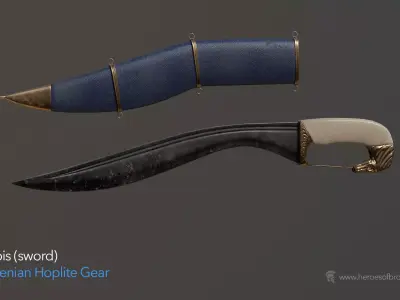 Ancient Greek Persian Kopis Sword 3D model