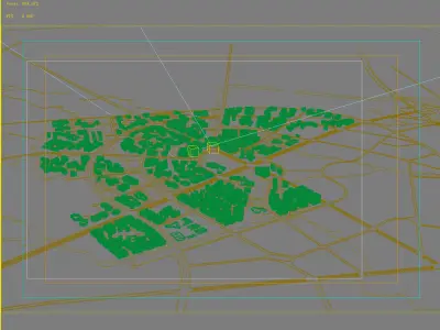 Architecture city with buildings and roads 3D model purchase