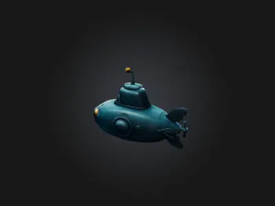 Cartoon Submarine 3D model purchase
