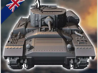 Valentine Mark Mk III infantry tank - UK United WW2 Kingdom Brit 3D print model