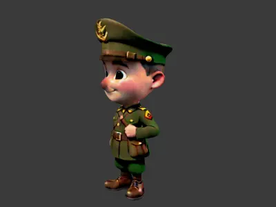 World War II Soldier Low-poly 3D model get
