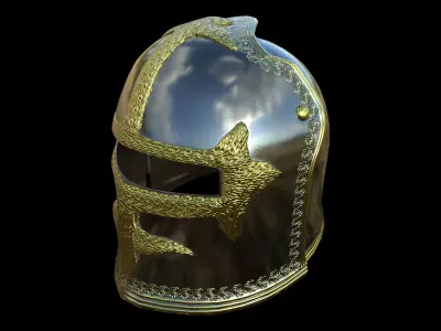 Medieval knight helmet warrior 3D model purchase