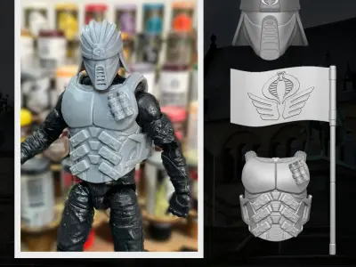 Crimson Inmortal GIJoe Fan Art 3D File For Action Figures 3D print model