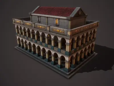 Roman Philosopher Academy Low-poly 3D model