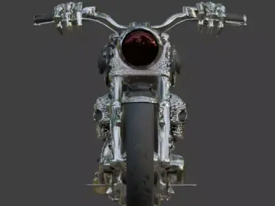 Realistic Luxury Jeweled Santa Muerte Motorcycle Low-poly 3D model