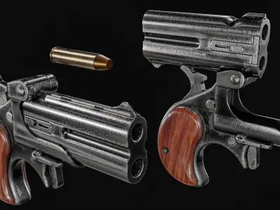 Cobra C32  Derringer  Pistol Low-poly 3D model