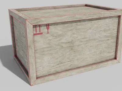 Wooden Crate Low-poly 3D model 5