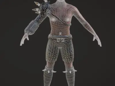 human warrior Low-poly 3D model