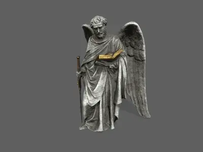 Old Man Statue Low-poly 3D model 3