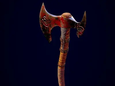 Battle Axe 3D model 9